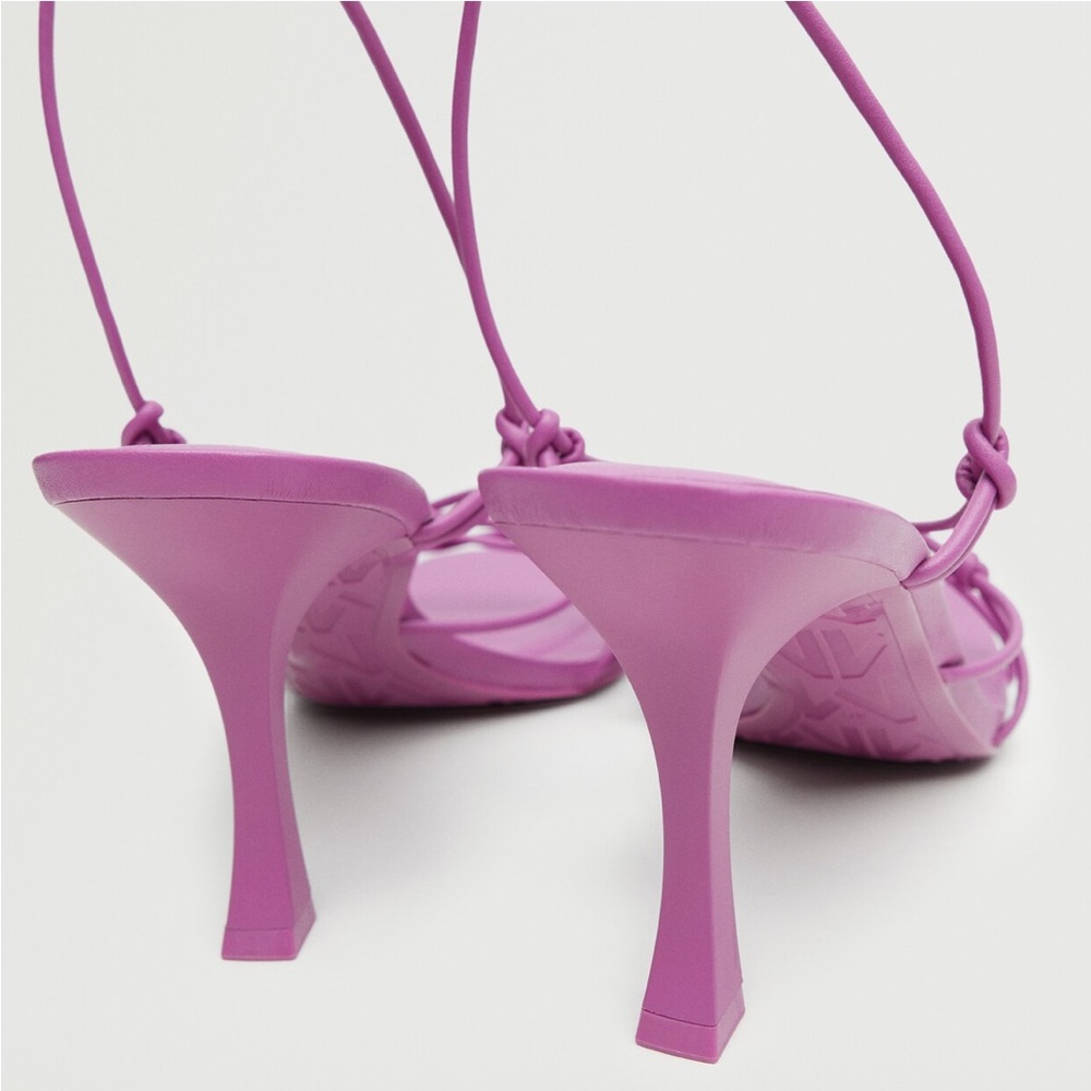 Fuchsia Square Toe Heels - Picture 4 of 7